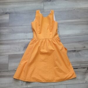 Lauren James Orange Seersucker Dress